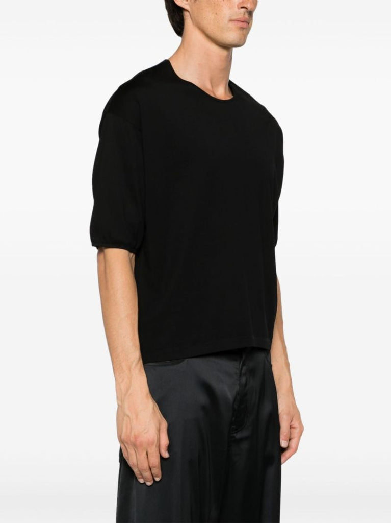 Black Drop Shoulder Cotton T-shirt