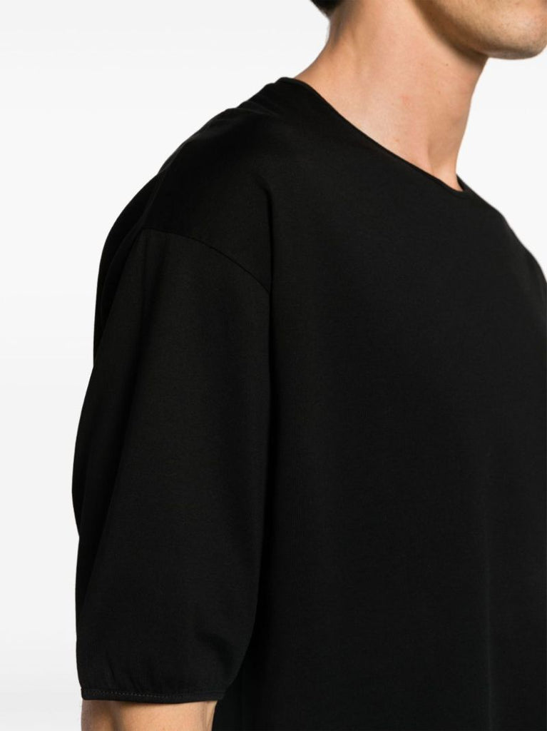 Black Drop Shoulder Cotton T-shirt