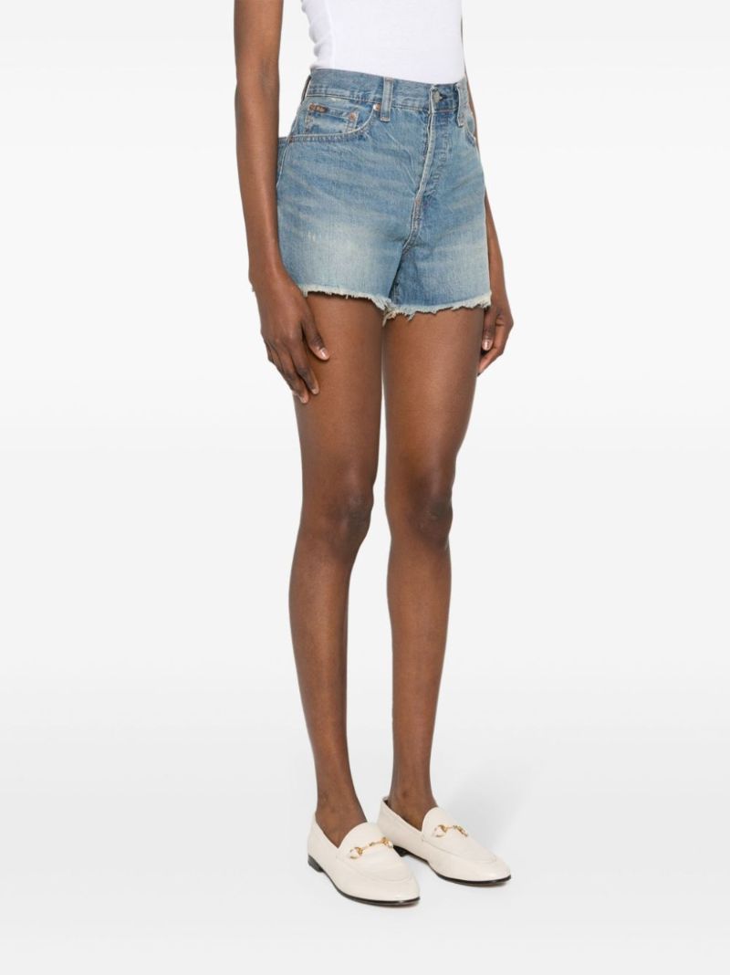 Blue High-rise Denim Shorts