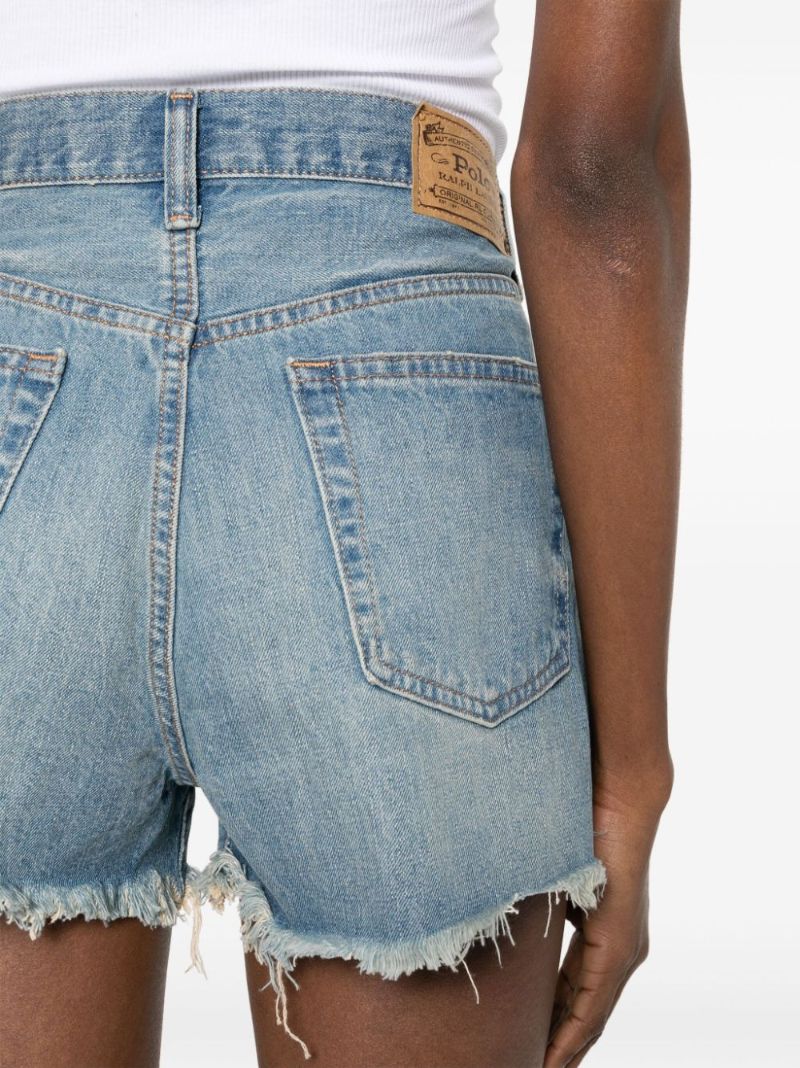 Blue High-rise Denim Shorts