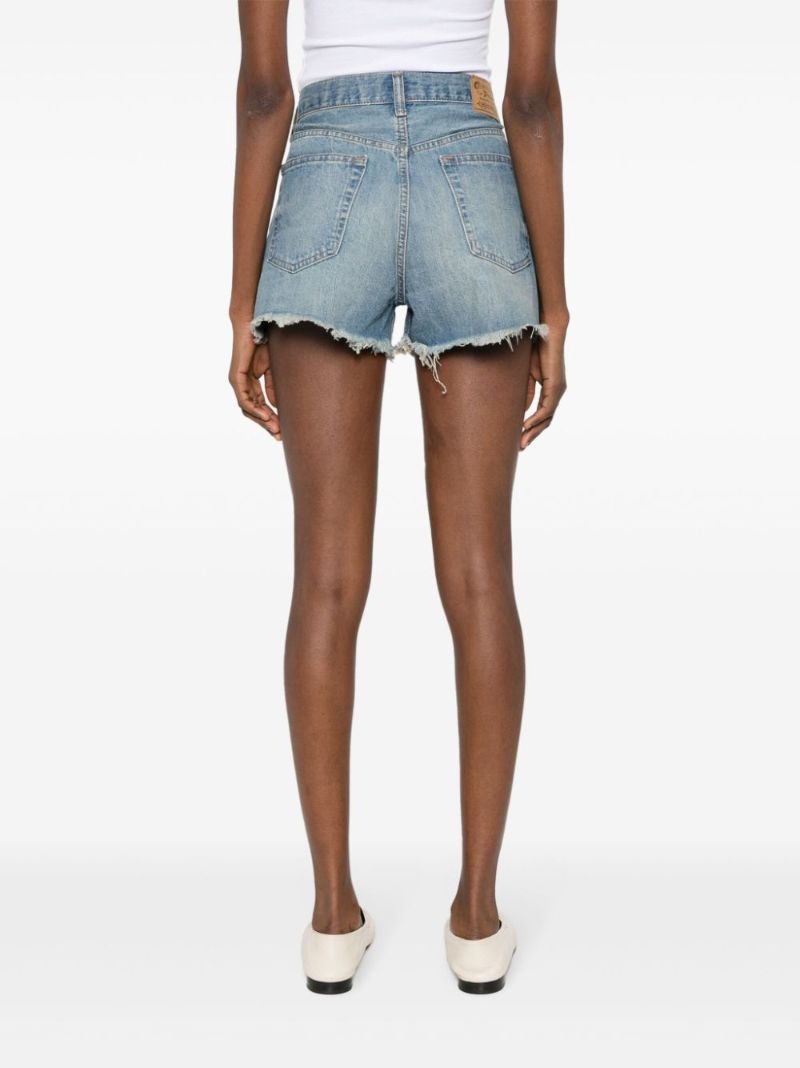 Blue High-rise Denim Shorts