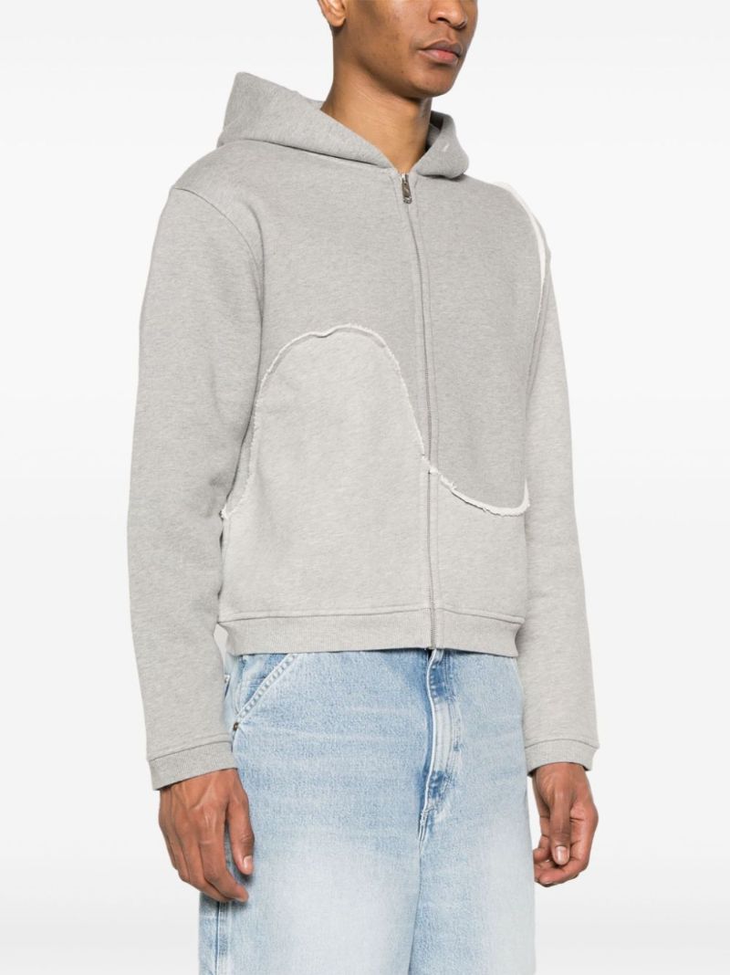 Grey Panelled Zip-up Hoodie