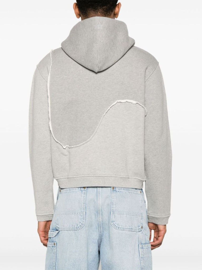 Grey Panelled Zip-up Hoodie