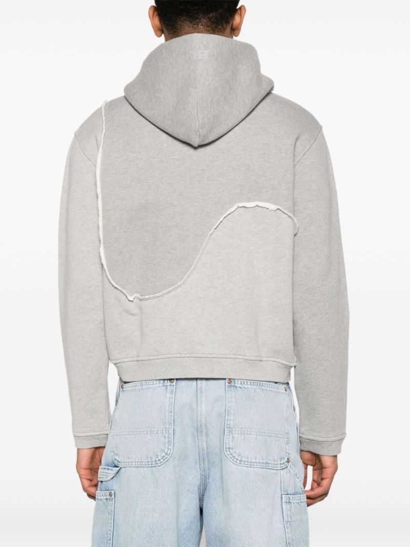 Grey Panelled Zip-up Hoodie