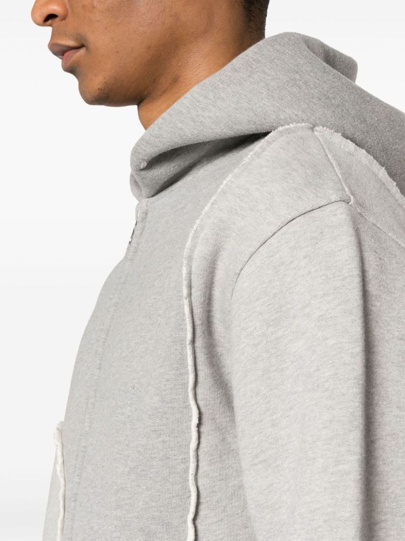 Grey Panelled Zip-up Hoodie