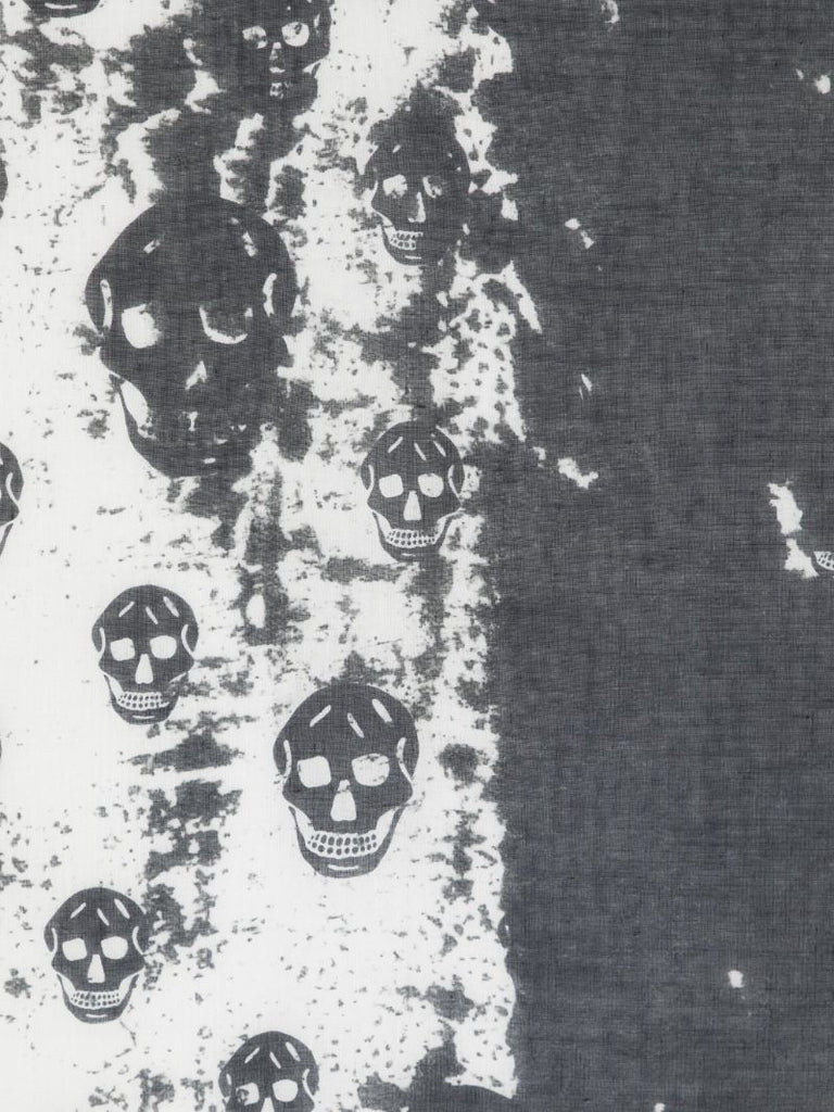 White Skull Print Scarf