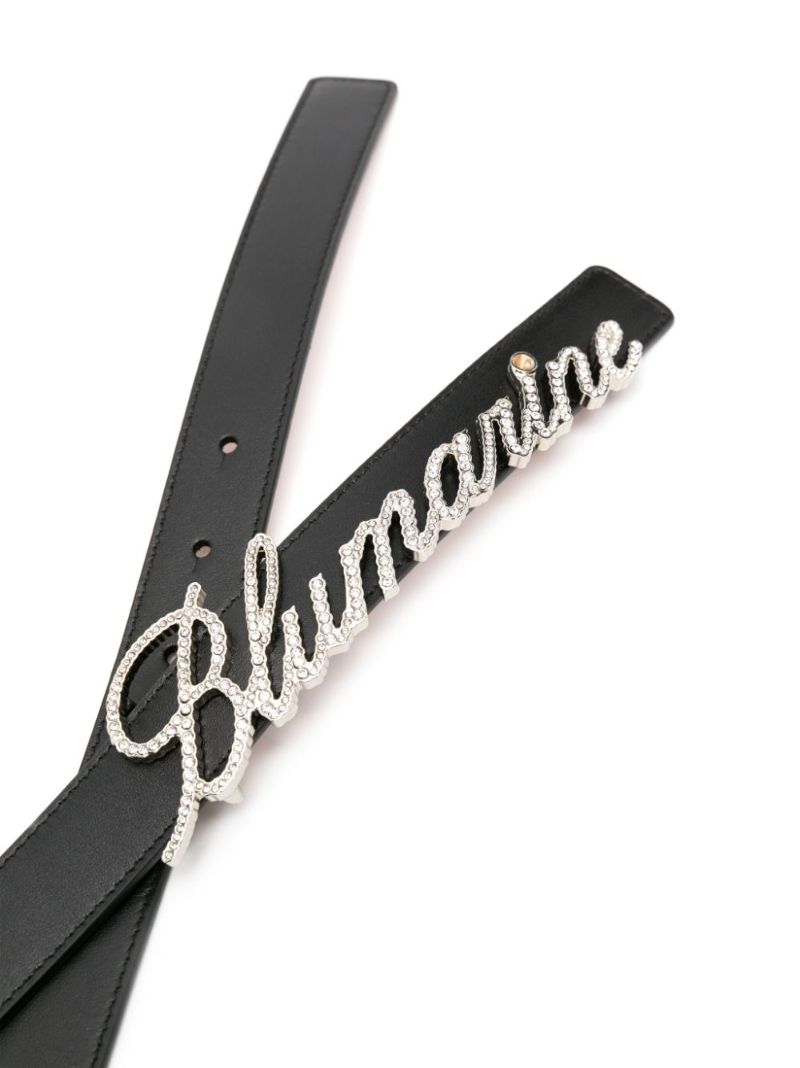 Black Logo-embellished Leather Belt