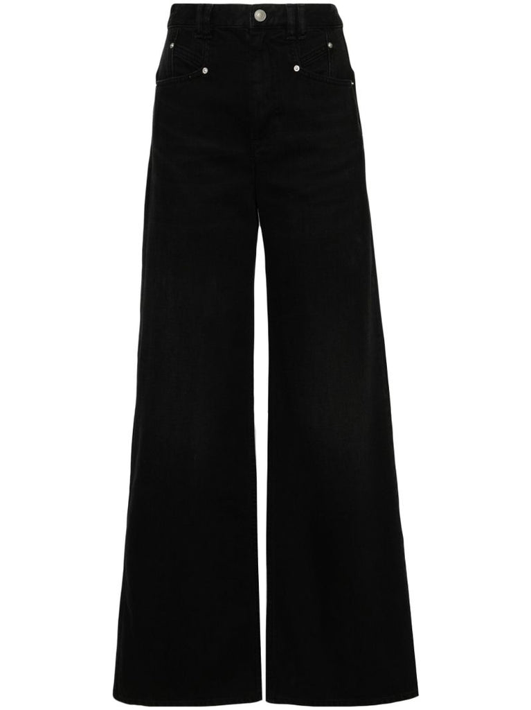 Black Lemony Wide-leg Jeans
