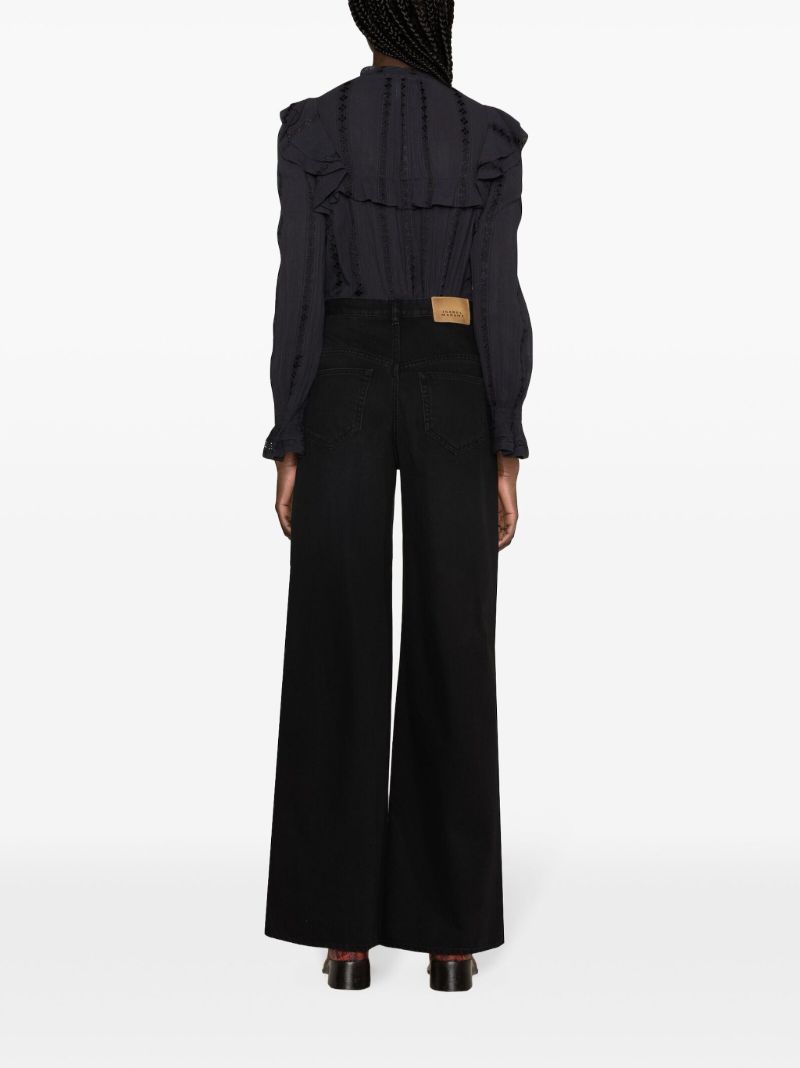 Black Lemony Wide-leg Jeans