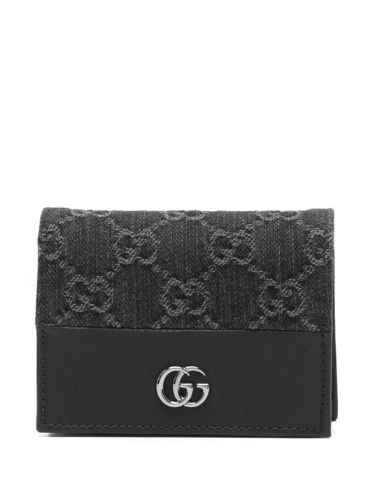 Black Gg Supreme Denim Wallet