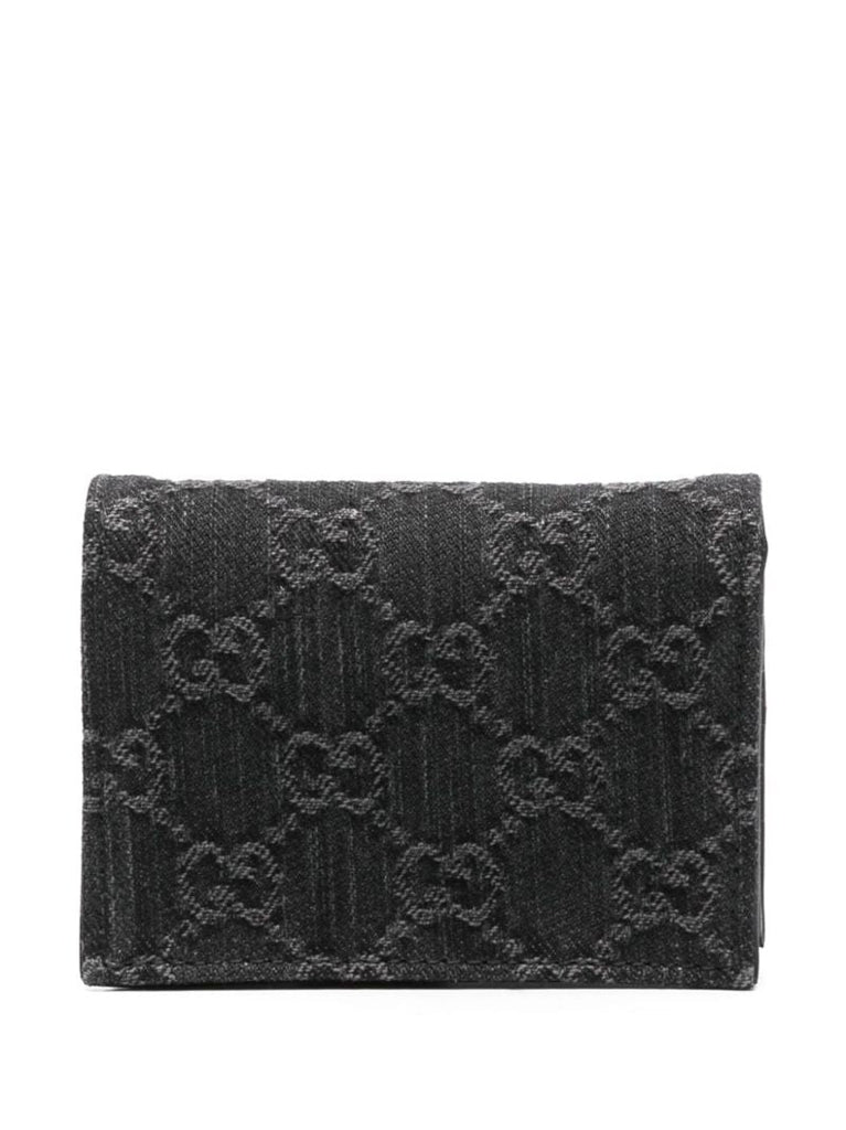 Black Gg Supreme Denim Wallet