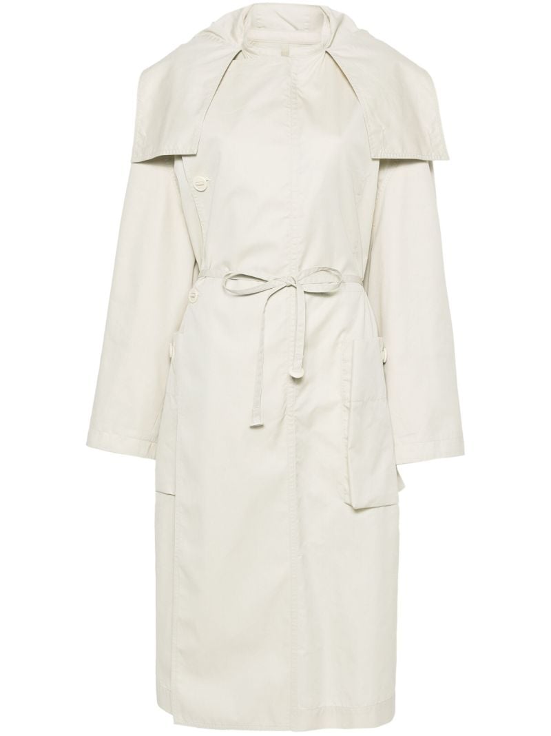 Neutral Oversize-flap Trench Coat