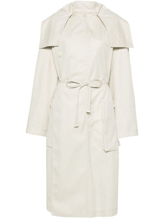Neutral Oversize-flap Trench Coat