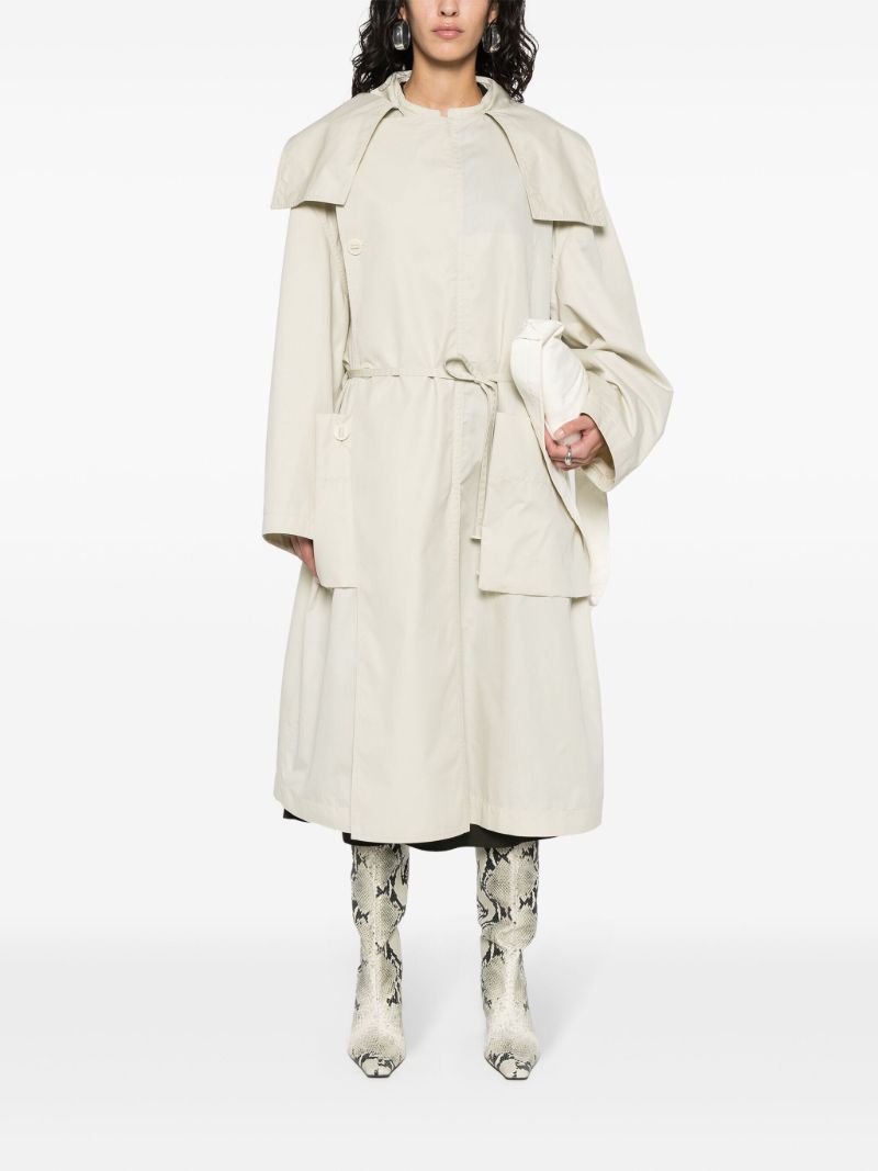 Neutral Oversize-flap Trench Coat