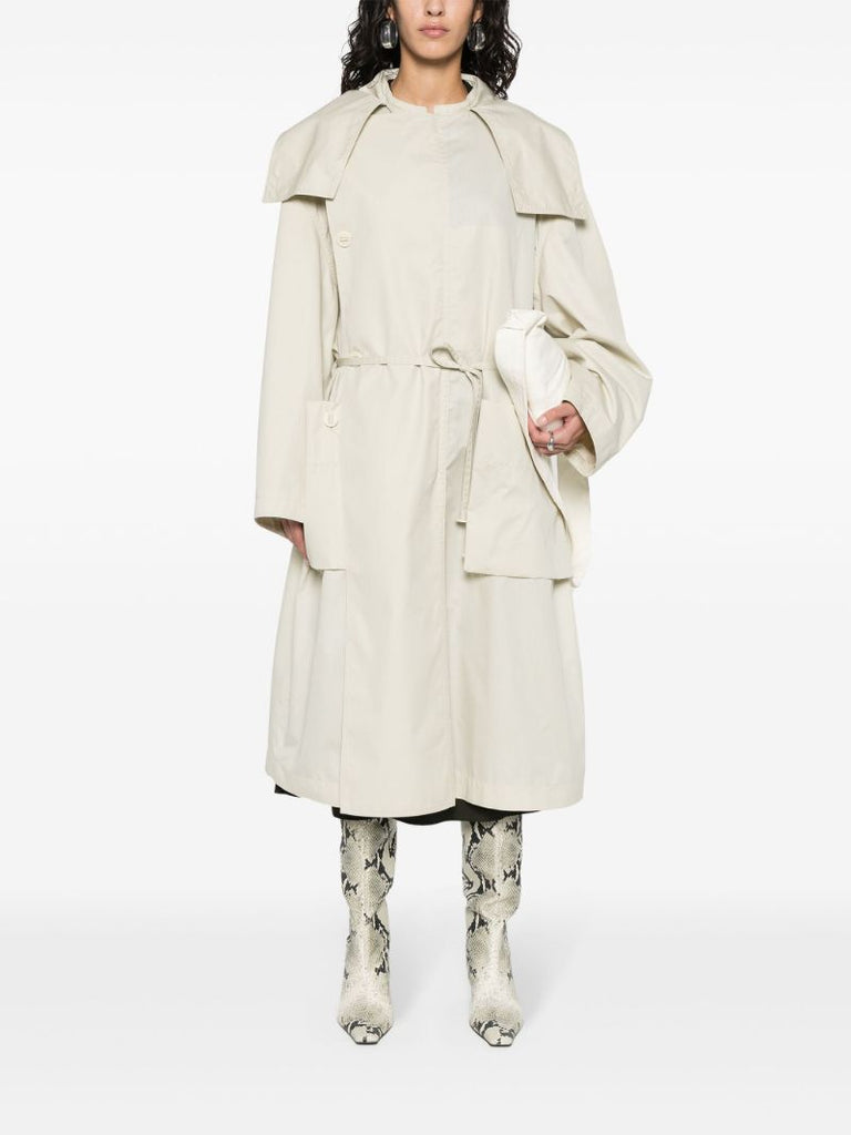 Neutral Oversize-flap Trench Coat
