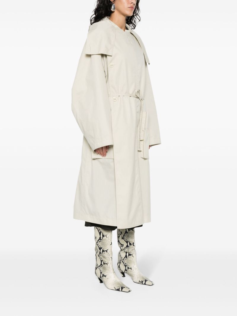 Neutral Oversize-flap Trench Coat