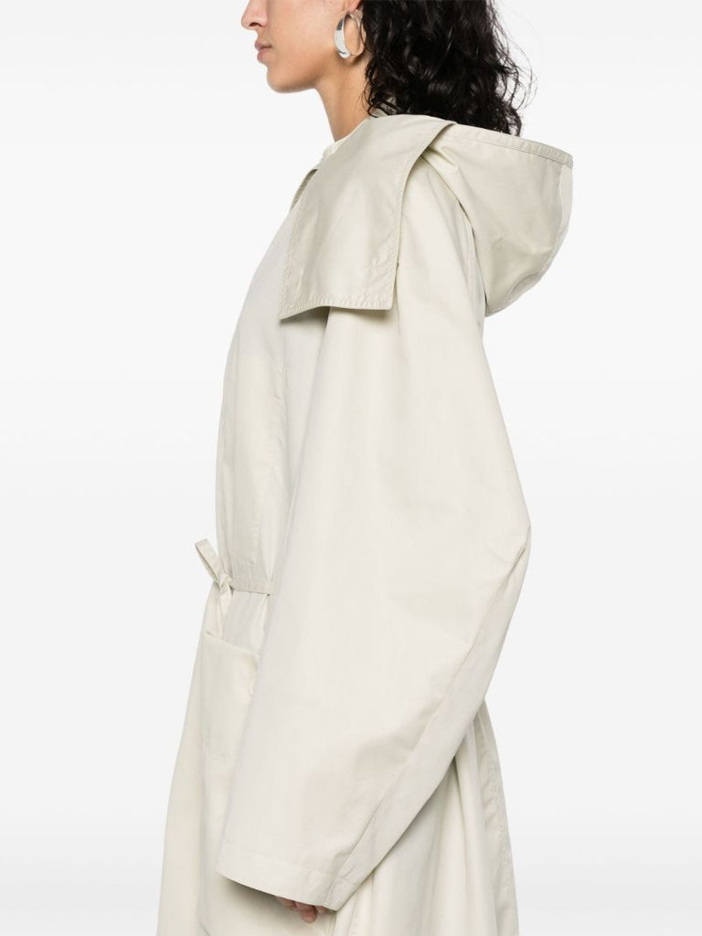Neutral Oversize-flap Trench Coat