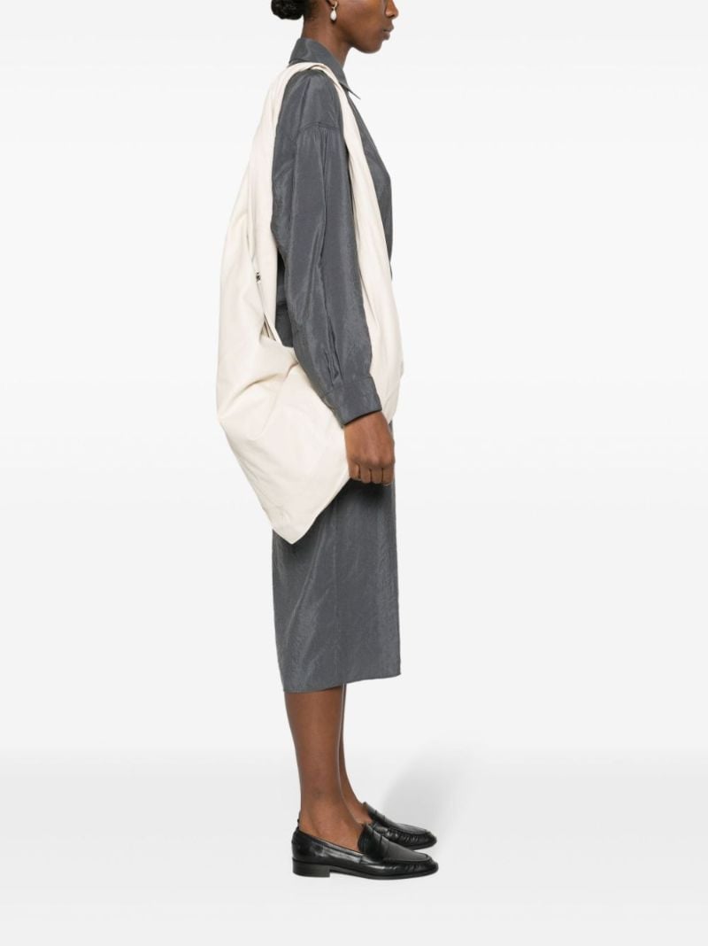White Scarf Leather Shoulder Bag