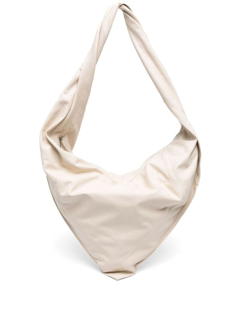 White Scarf Leather Shoulder Bag