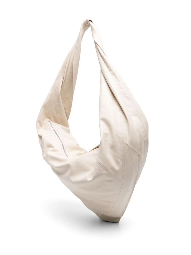 White Scarf Leather Shoulder Bag
