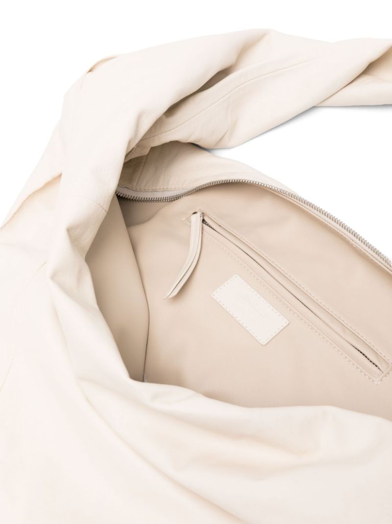 White Scarf Leather Shoulder Bag