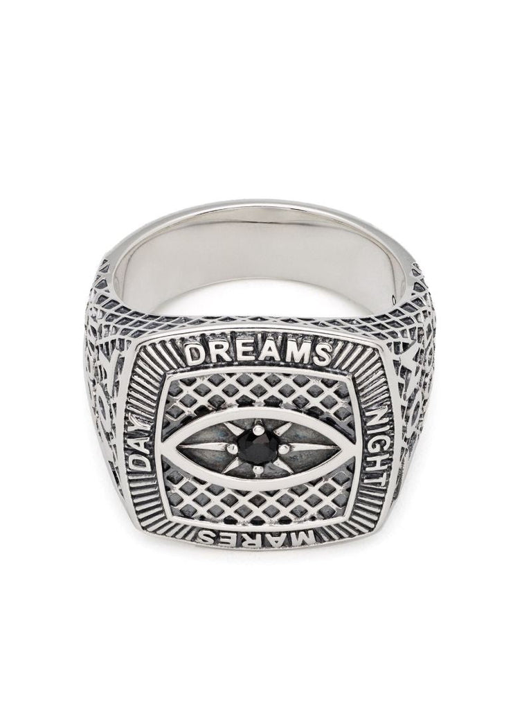 White Rhodium Plated Champion Black Eye Ring