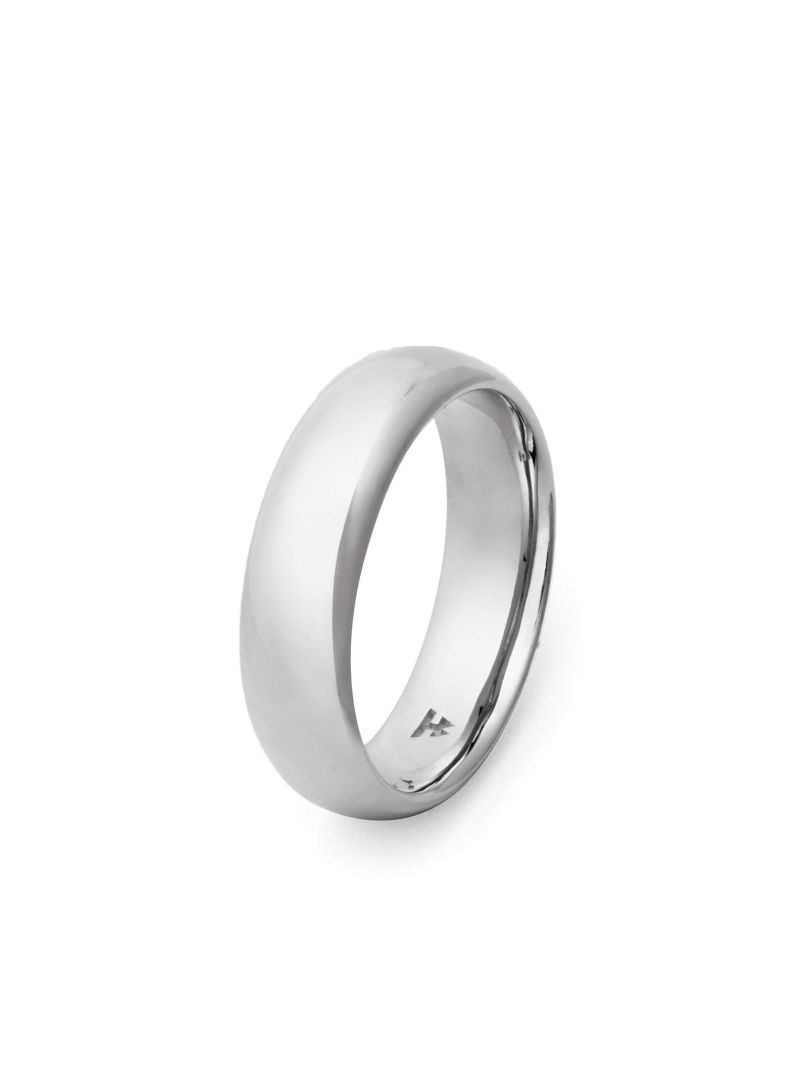 White Rhodium Plated Classic Band Ring