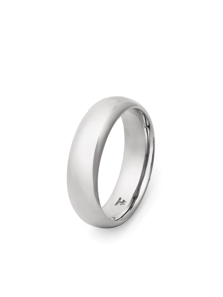 White Rhodium Plated Classic Band Ring