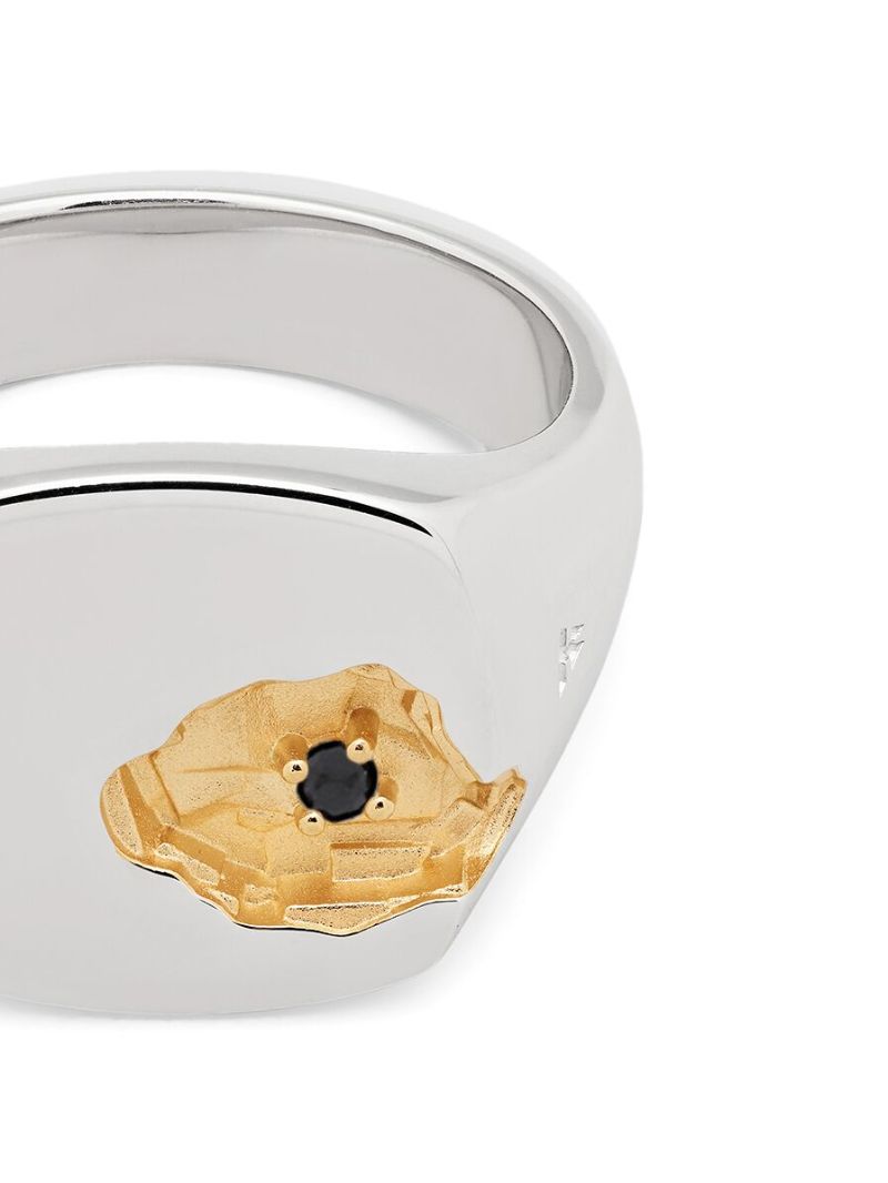 White Rhodium Plated Mined Ring
