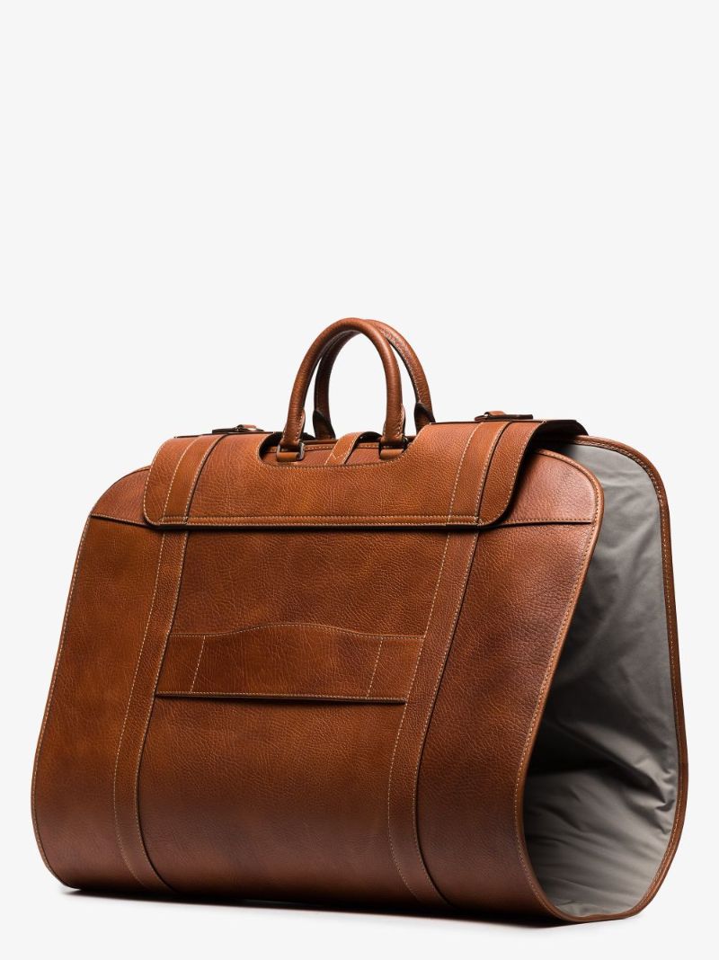 Brown Travel Leather Suit Cover