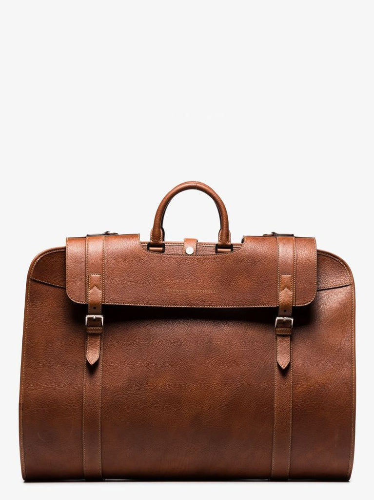 Brown Travel Leather Suit Cover