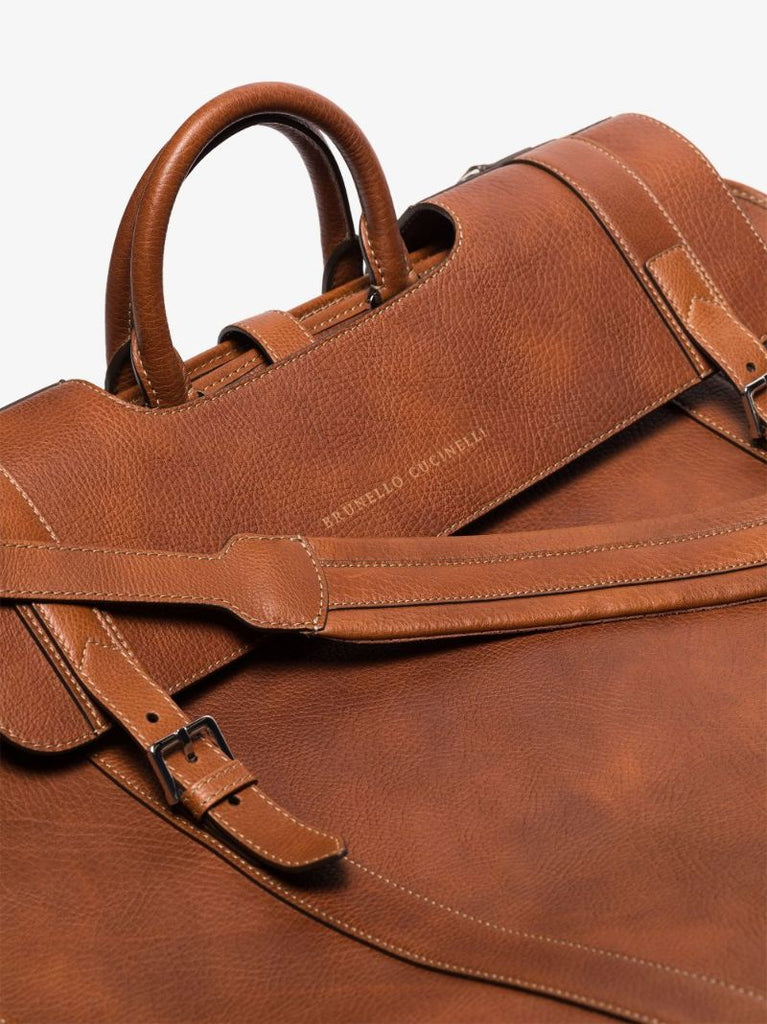 Brown Travel Leather Suit Cover