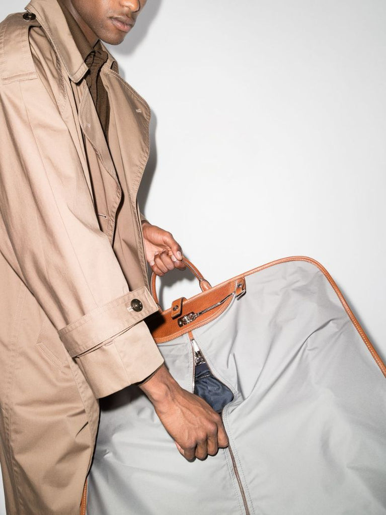 Brown Travel Leather Suit Cover