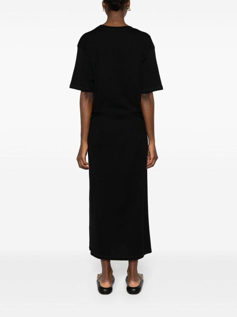 Black Belted T-shirt Dress