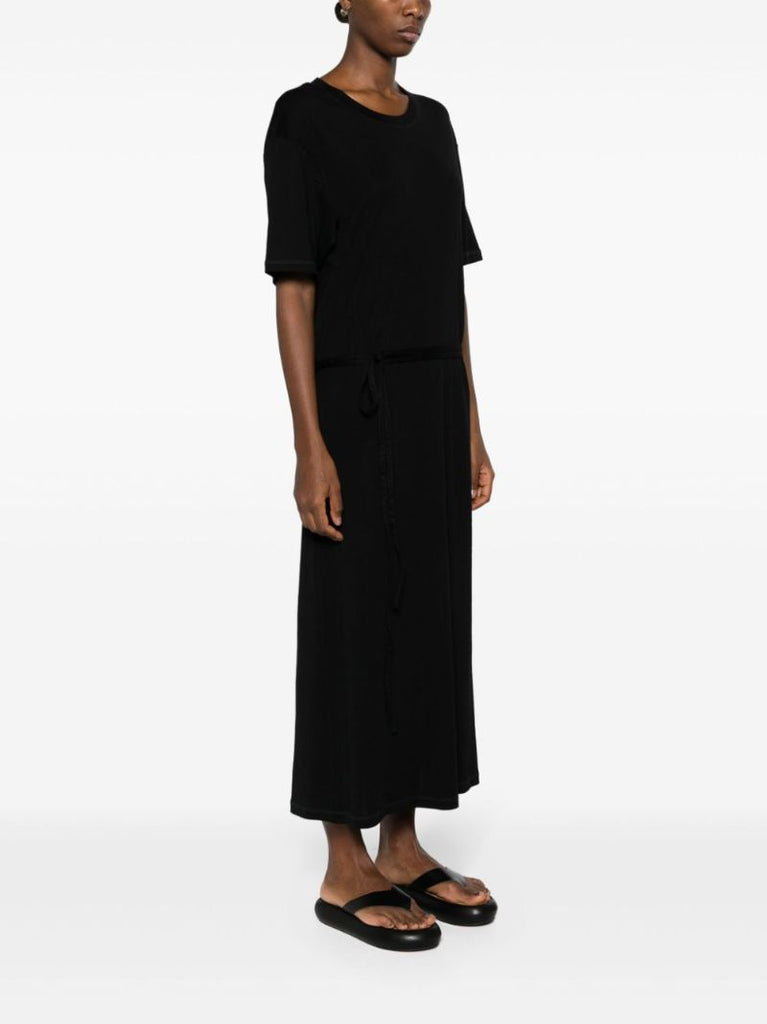 Black Belted T-shirt Dress