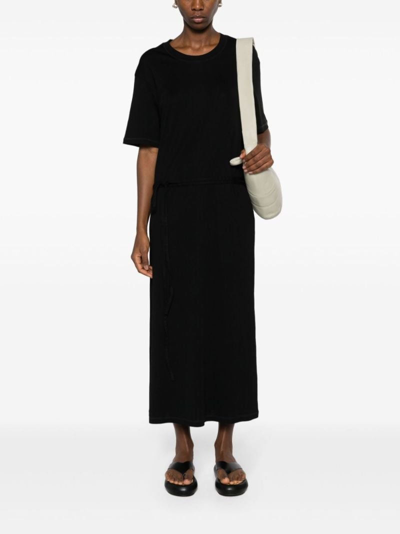 Black Belted T-shirt Dress