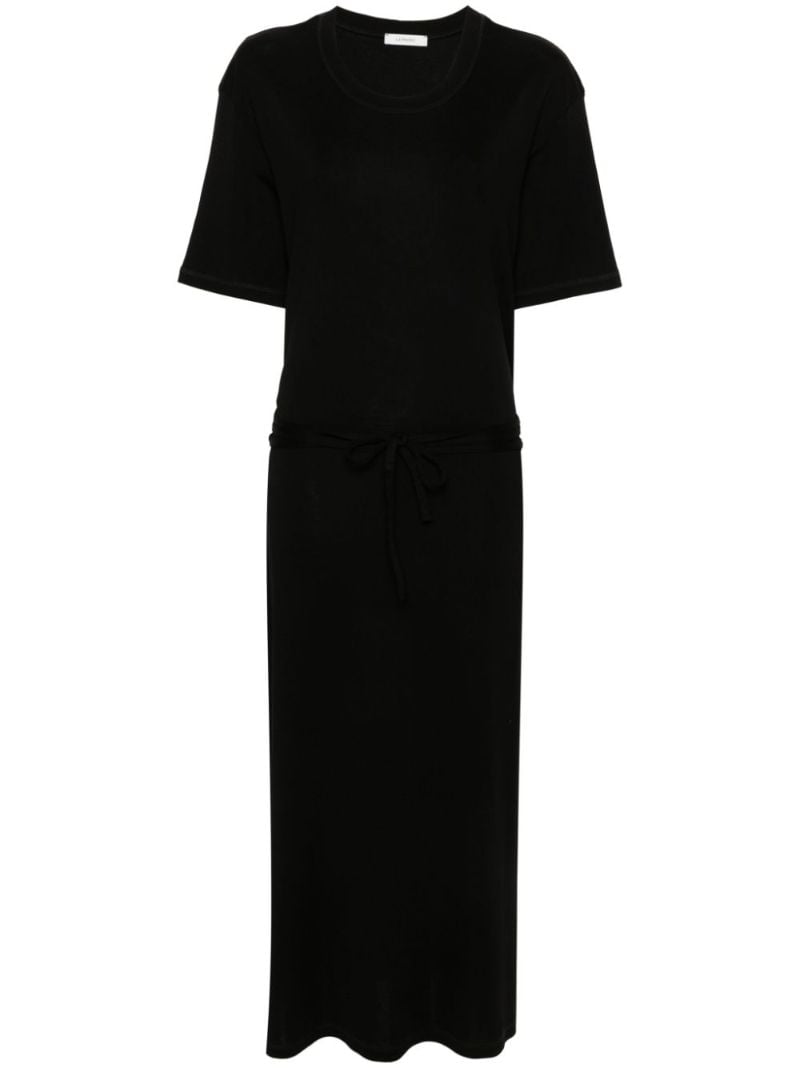 Black Belted T-shirt Dress