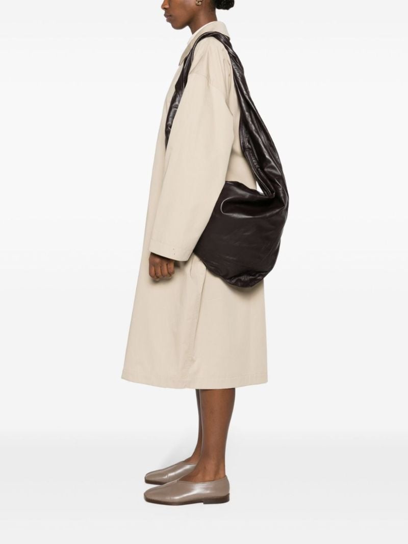 Brown Scarf Leather Shoulder Bag