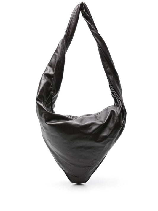Brown Scarf Leather Shoulder Bag