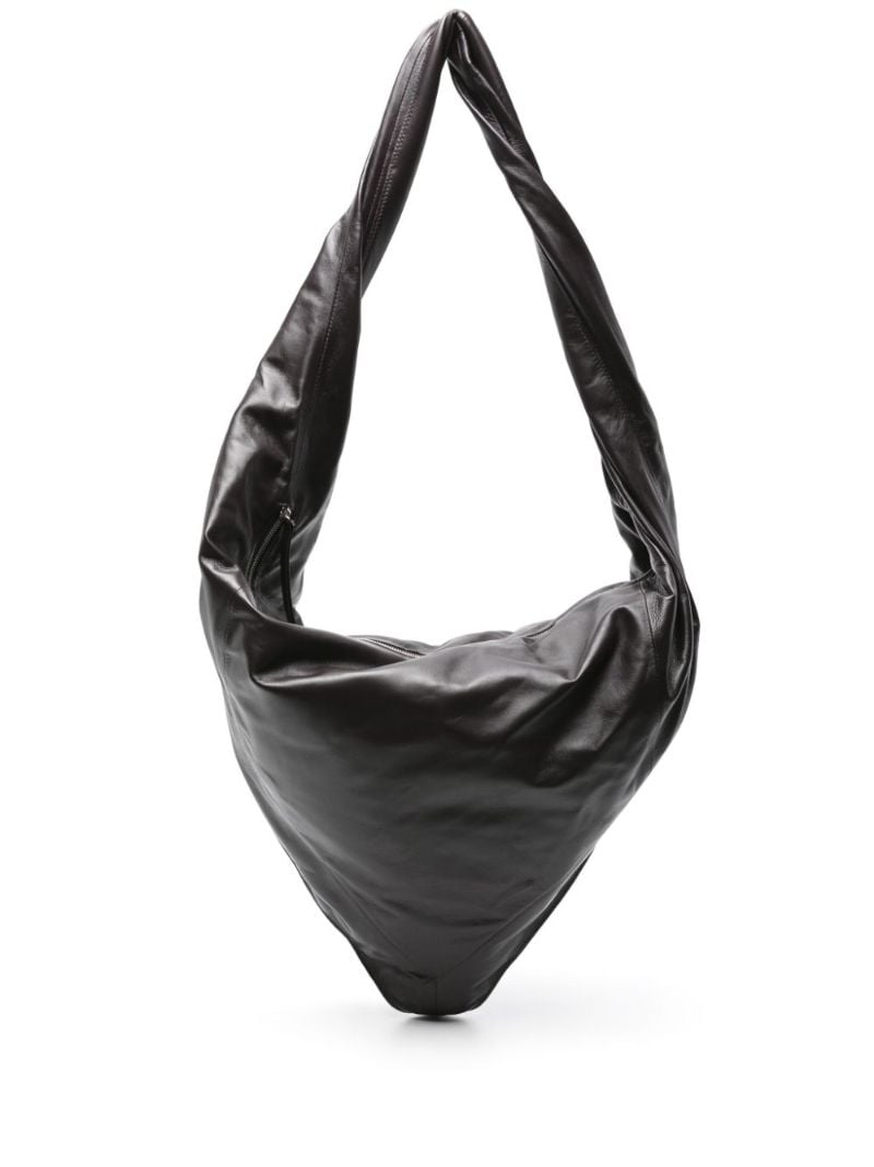 Brown Scarf Leather Shoulder Bag