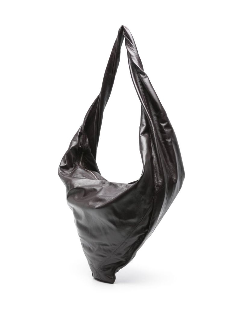 Brown Scarf Leather Shoulder Bag