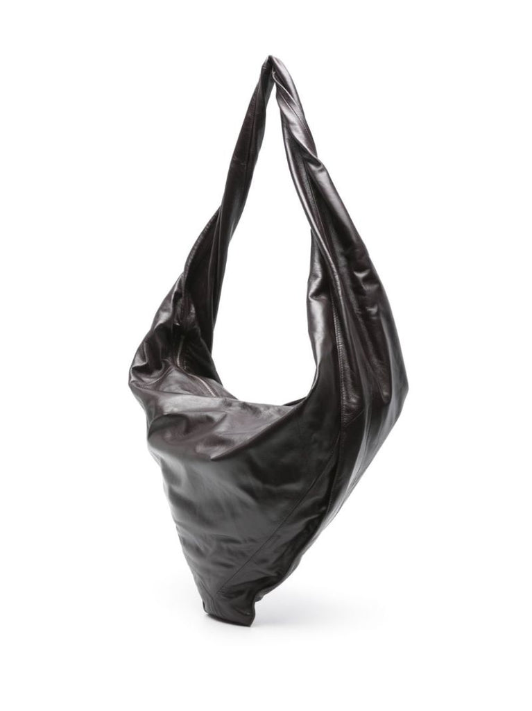 Brown Scarf Leather Shoulder Bag