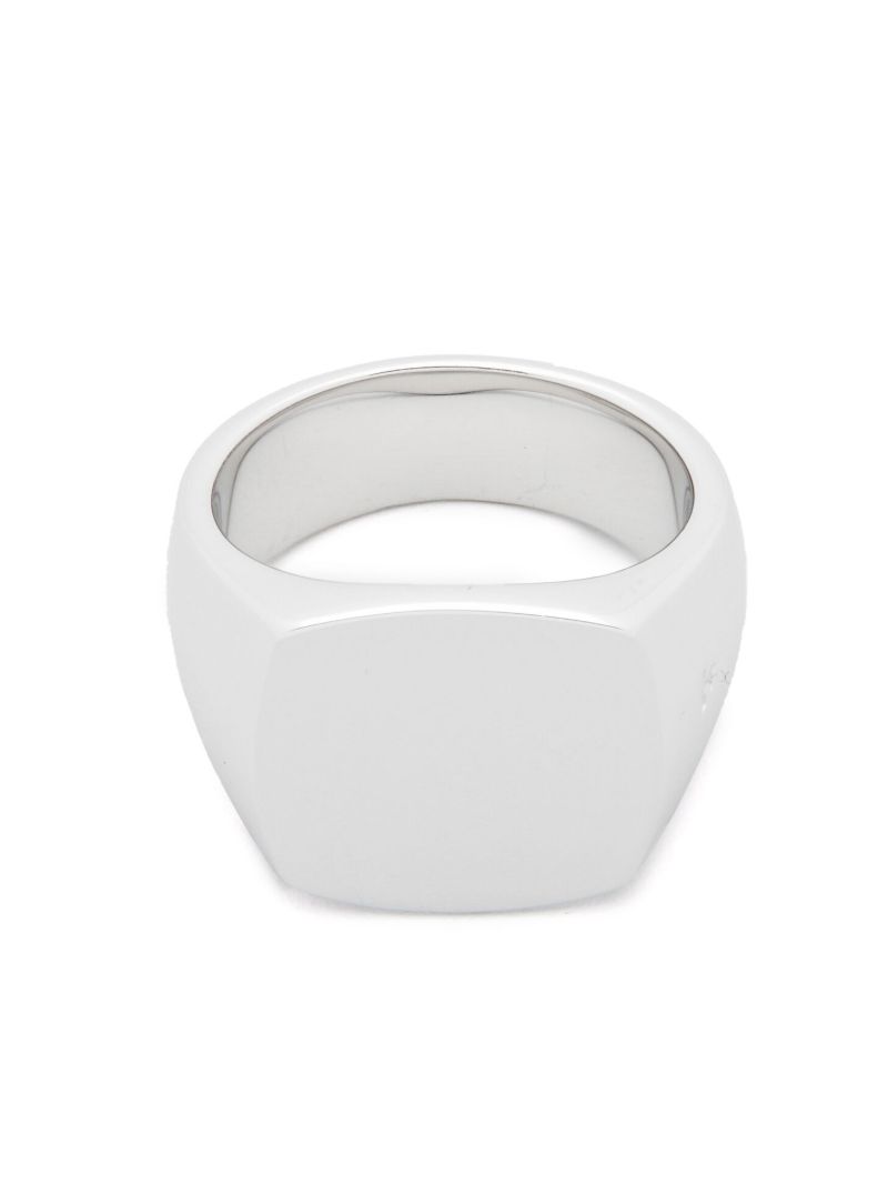 White Rhodium Plated Cushion Ring