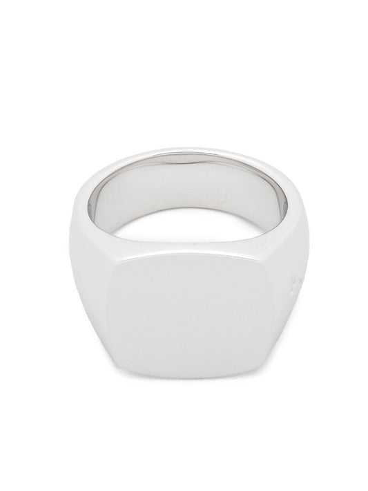 White Rhodium Plated Cushion Ring