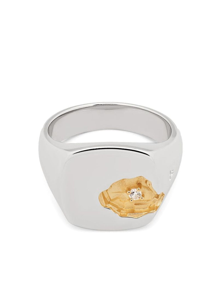 Sterling Silver and 18kt Gold Continuity Diamond Ring