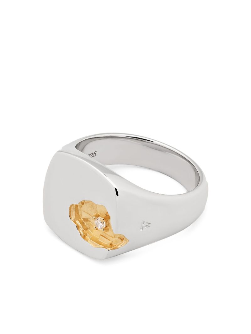 Sterling Silver and 18kt Gold Continuity Diamond Ring