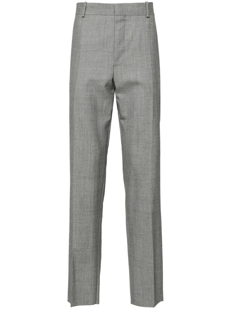 Grey Wool Tailored Trousers