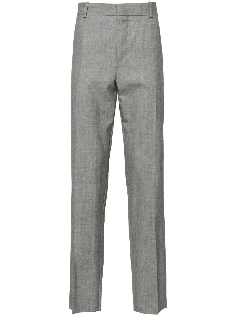 Grey Wool Tailored Trousers