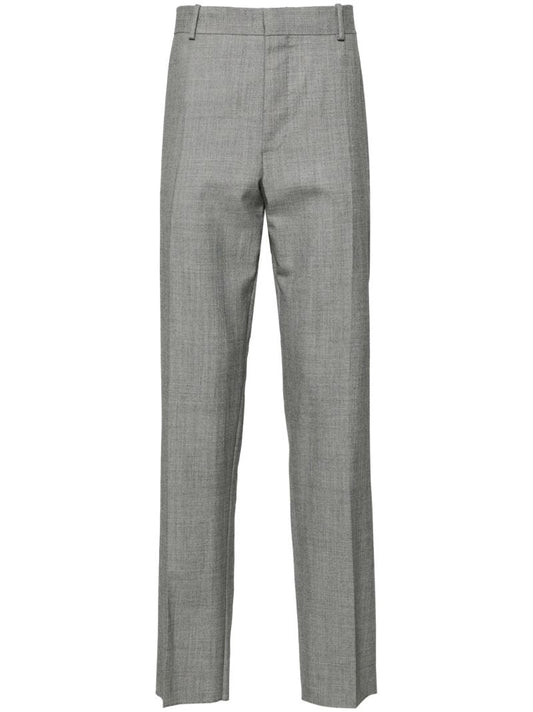 Grey Wool Tailored Trousers