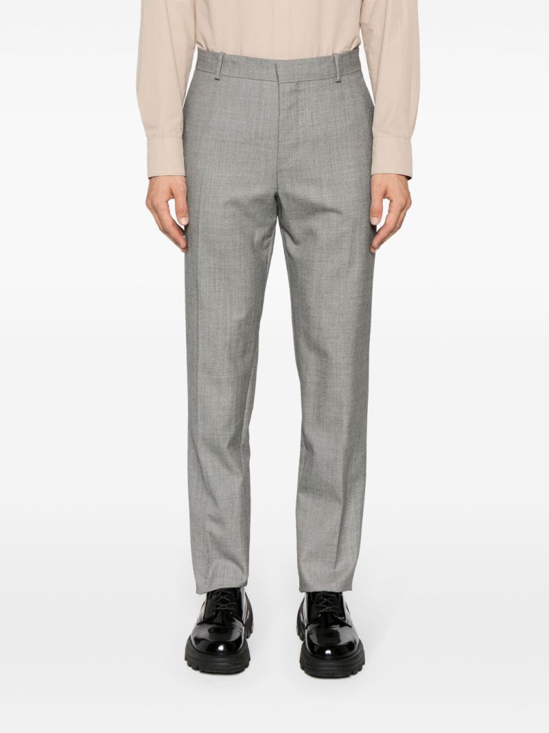 Grey Wool Tailored Trousers
